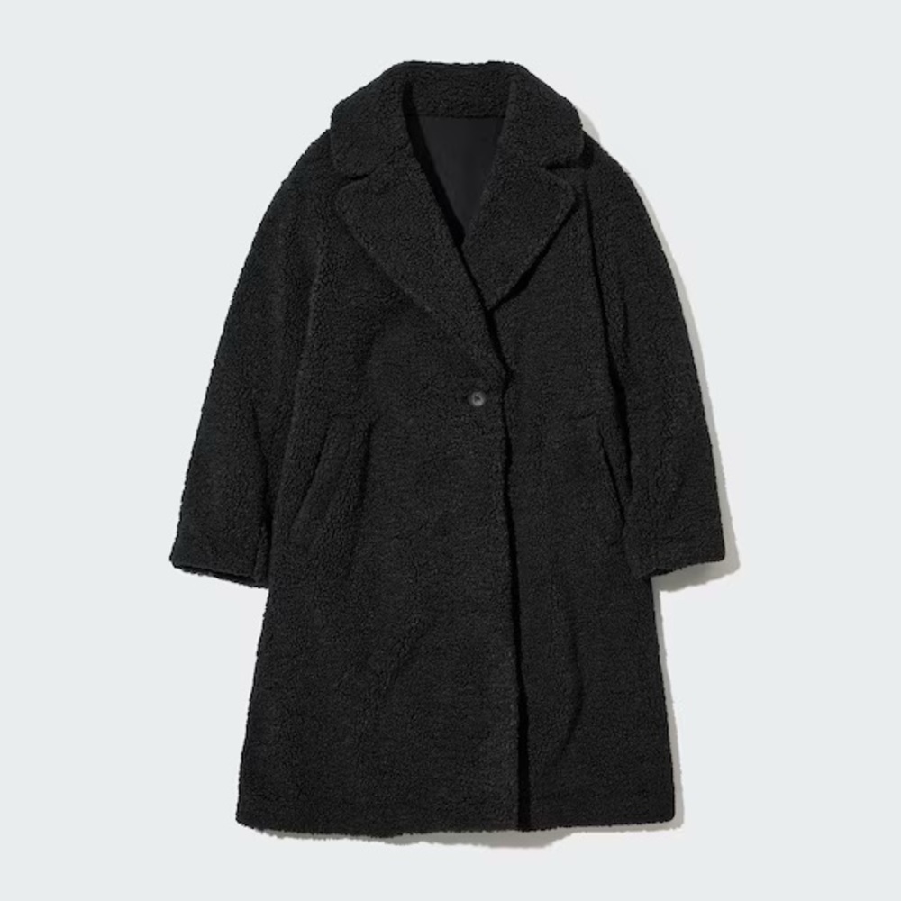 NWT Uniqlo Windproof Outer Fleece Tailored Teddy Coat